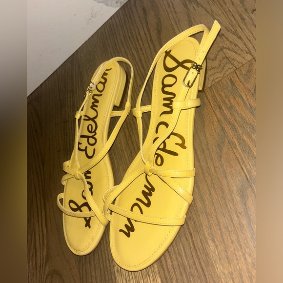 Sam Edelman Teale Yellow Strappy Sandal NWOT never worn women’s size 9 39 - Picture 4 of 7